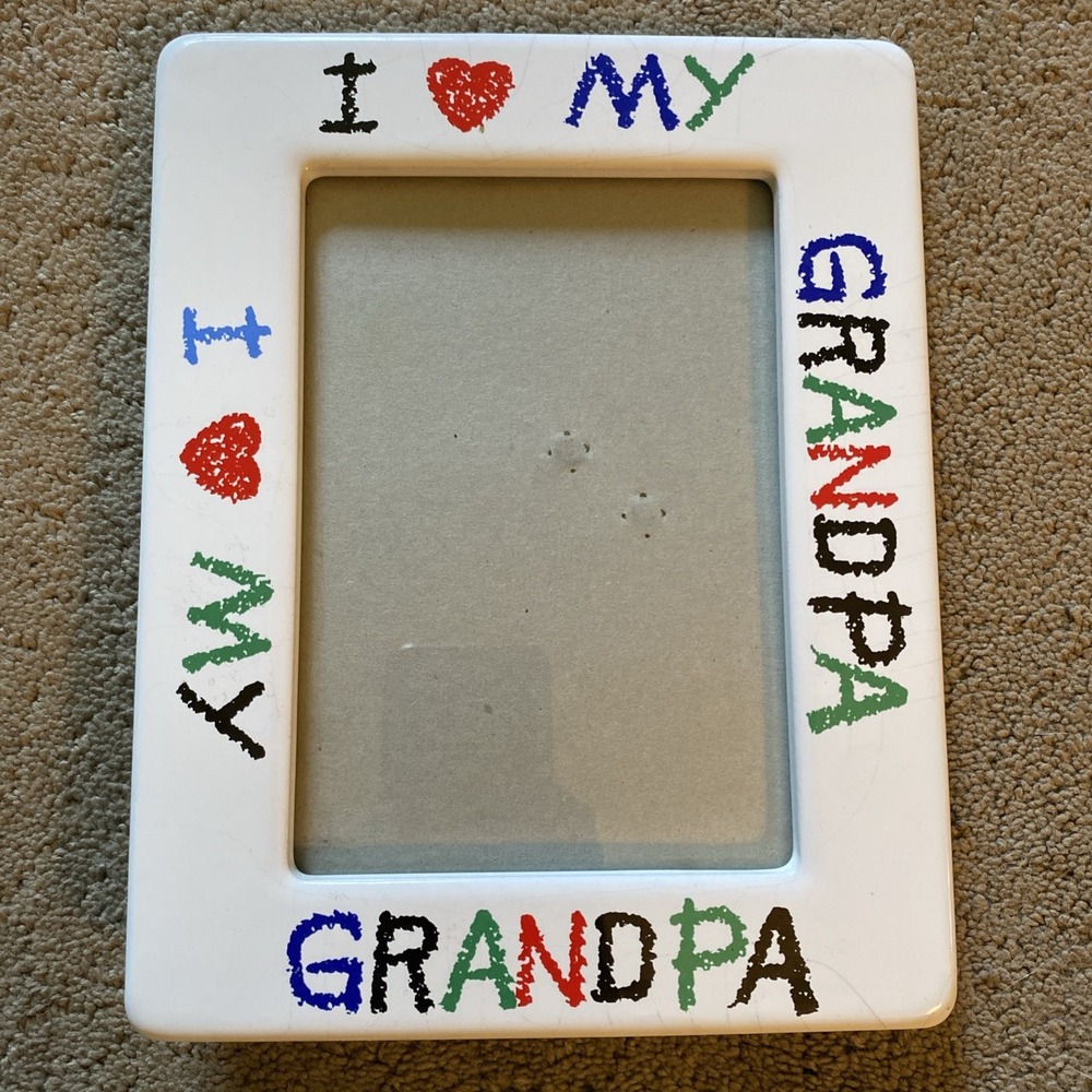 VINTAGE CERAMIC COLORFUL I LOVE MY GRANDPA 5x7 PICTURE FRAME